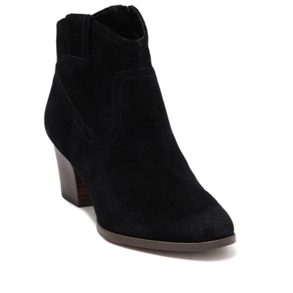 Zodiac Black Suede Heeled Ankle Boots, Sz 8